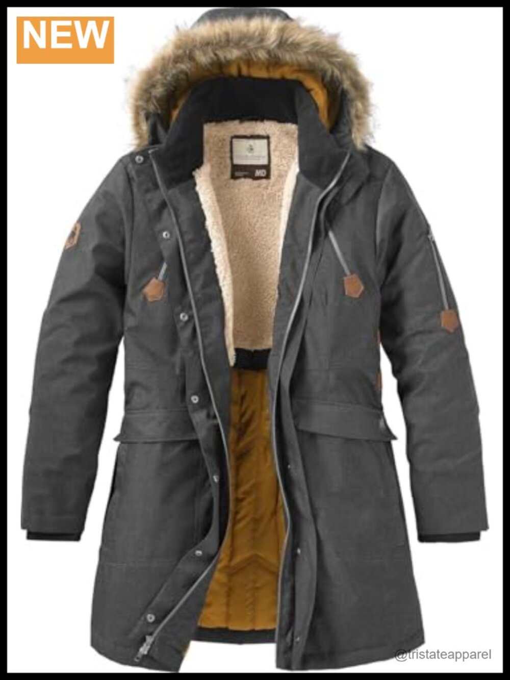 Women's Insulated Parka Coat with Removable Faux Fur Hood